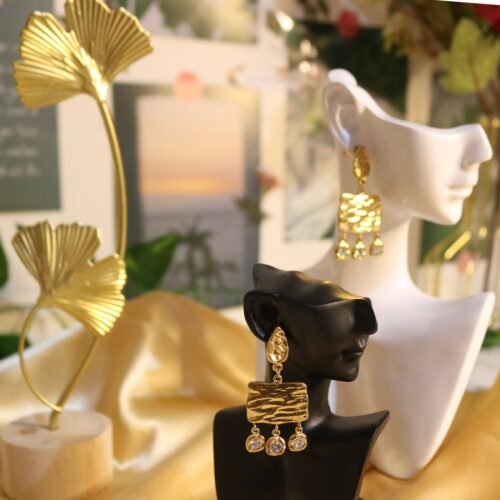 orchid bling earrings