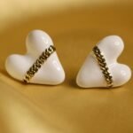 White Corazon Studs