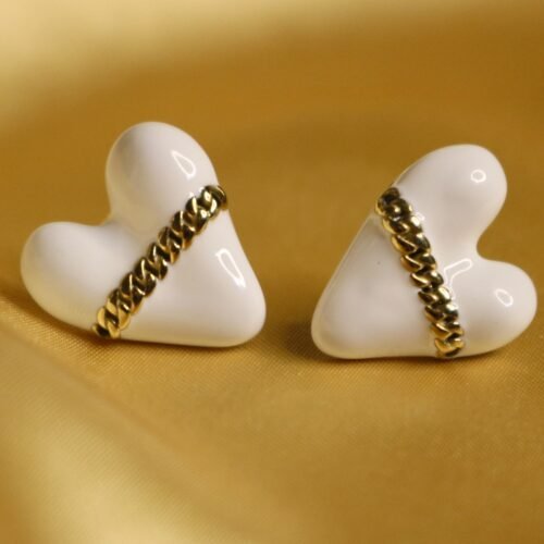 white corazon studs