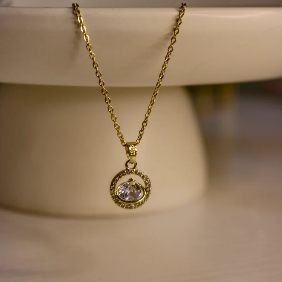 dainty saturn necklace