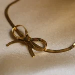 golden bow dainty bracelet