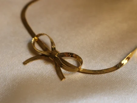 golden bow 18k gold plated ribbon dainty bracelet