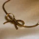 golden bow 18k gold plated ribbon dainty bracelet