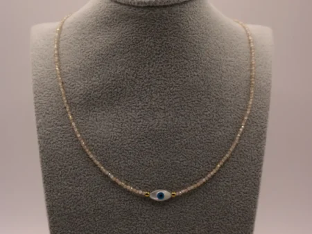 eye pendant tiny beads necklace