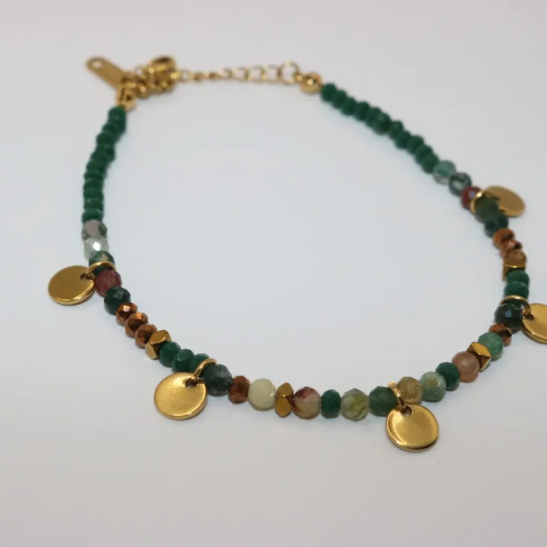 green natural stone bracelet