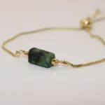 rough epidote bracelet