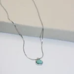 dainty amazonite necklace silver